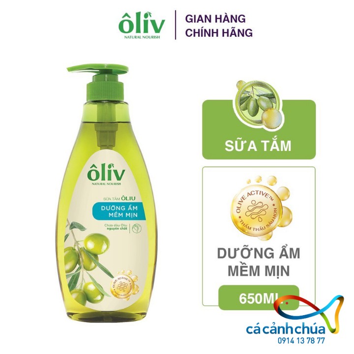 [ Mẫu mới ] Một chai sữa tắm dưỡng ẩm Oliv mềm mịn hoặc sáng da 650ml - Hàng công ty