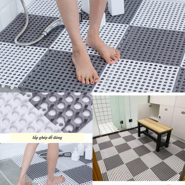 Miếng lót sàn chống trơn cho nhà tắm, nhà vệ sinh, nhà bếp và các khu vực ẩm ướt và trơn trượt.( 30x30cm m