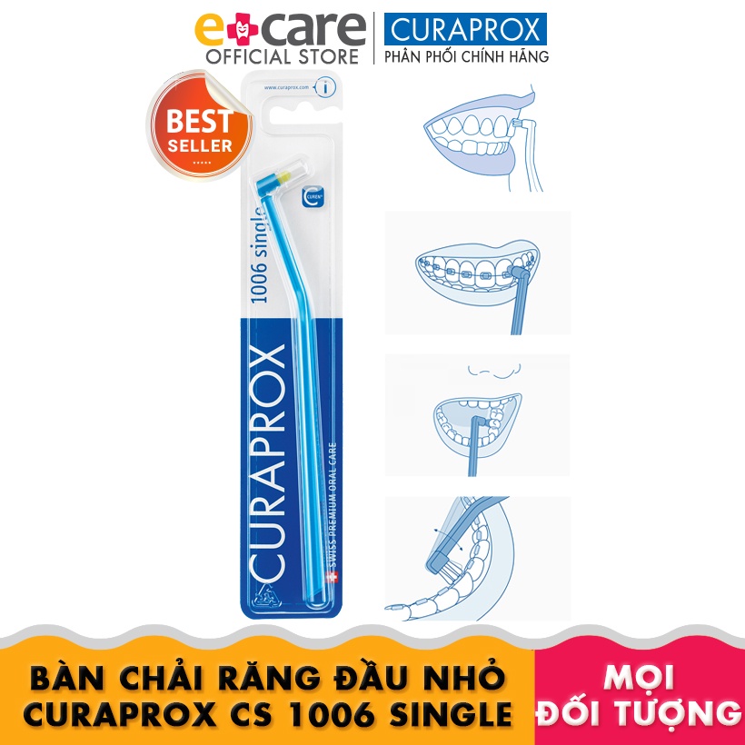 Bàn chải răng đầu nhỏ 6mm Curaprox CS 1006 Single Thụy Sĩ