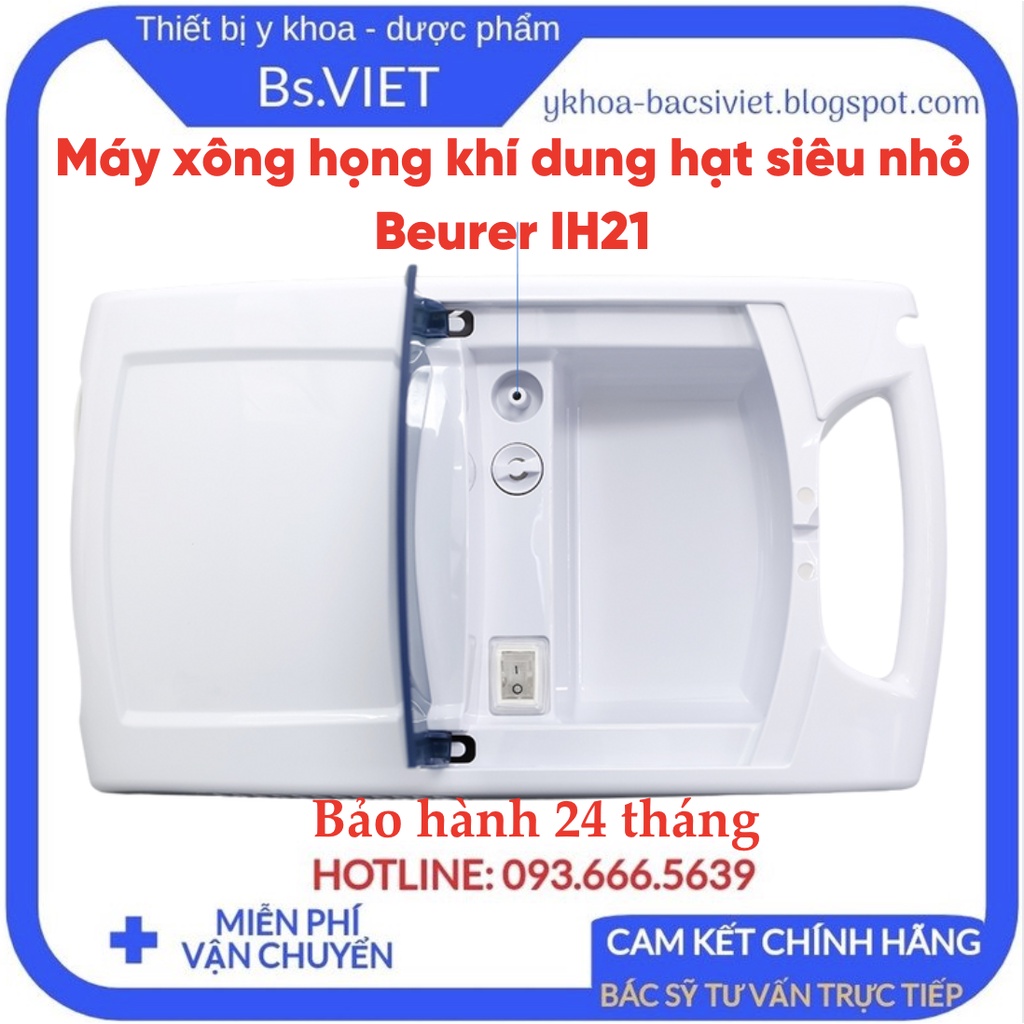 Máy xông họng khí dung Beurer IH21-Xuất xứ Đức,dùng cho người bị cảm, hen suyễn, mắc bệnh về đường hô hấp,bảo hành 2 năm