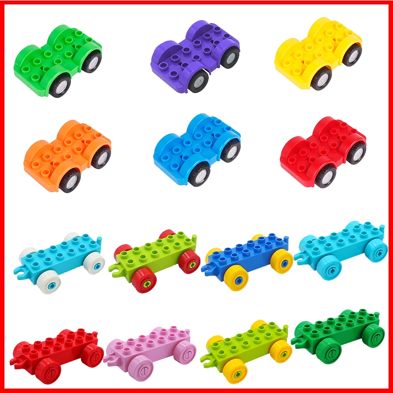 Duplo Accessories Large particles Colorful Set Diy Toy For Children Gifts Big Size Educational Baby Model 2*6 Thick Bricks Toys Building Blocks Car