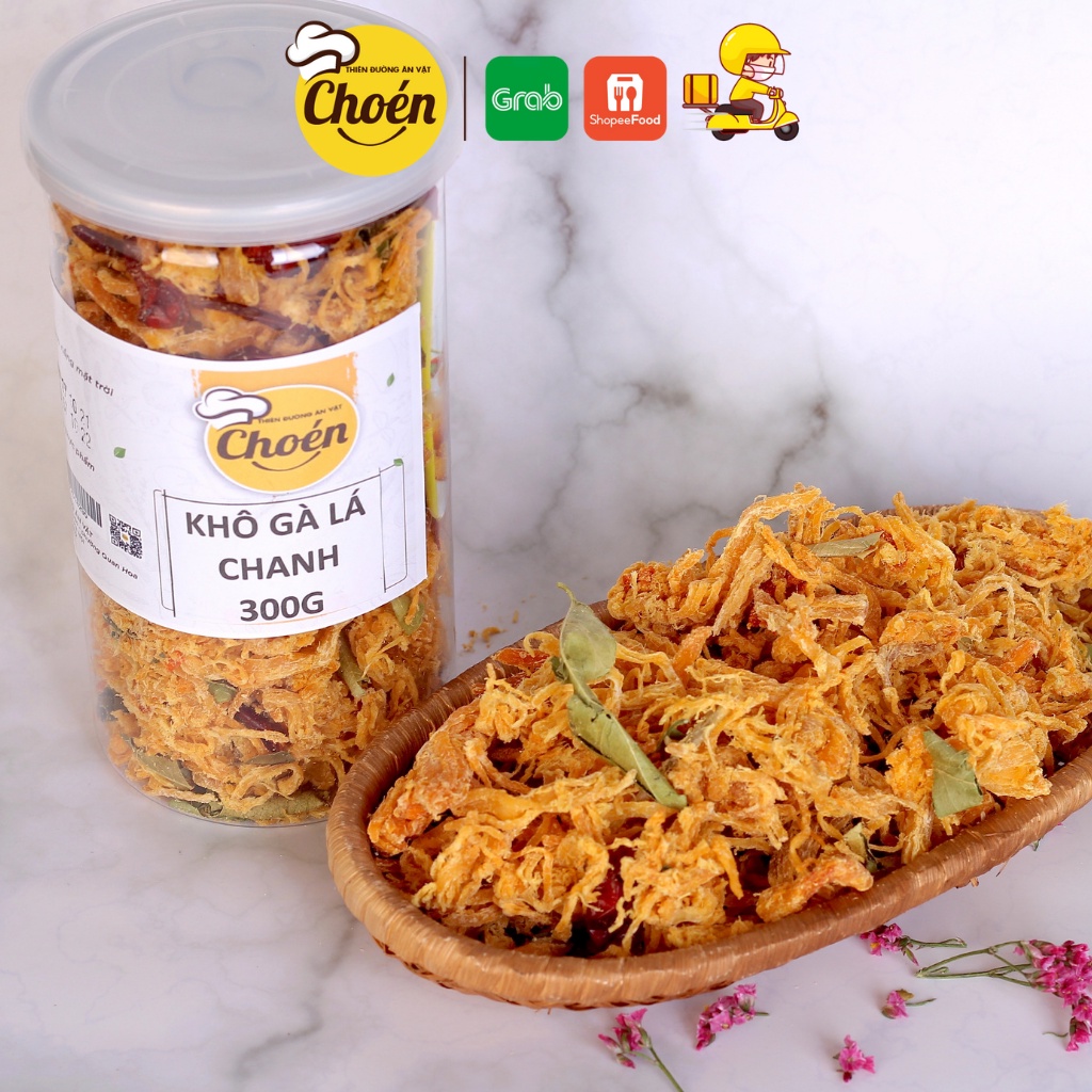 Khô Gà Lá Chanh Lon 300G  Gà Sấy khô Cay Vừa Ăn Vặt Cực Ngon Choén06 | BigBuy360 - bigbuy360.vn