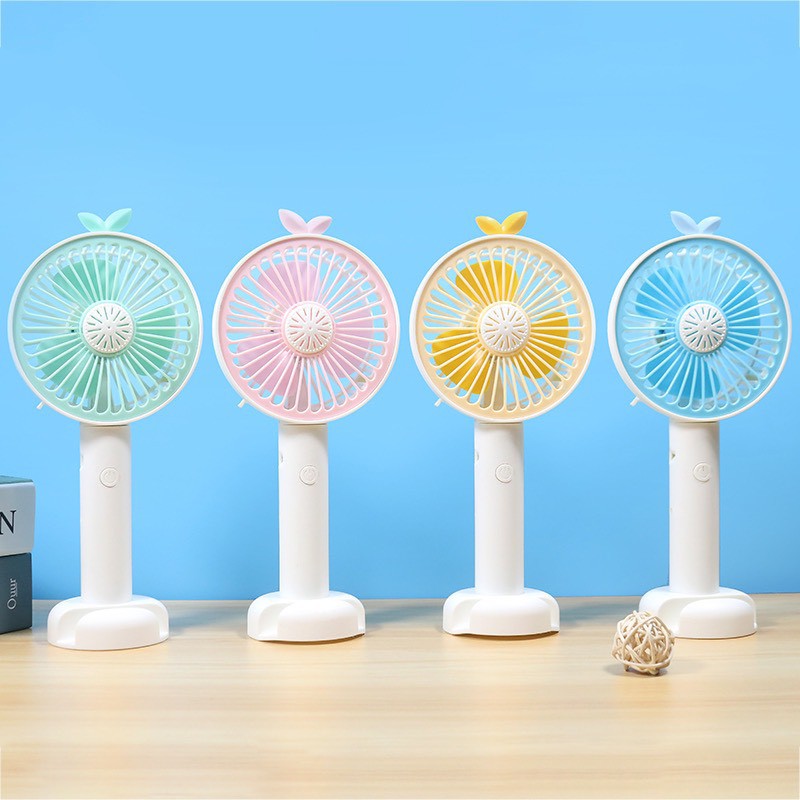 Quạt mini cầm tay 2 cấp độ có đèn led, quạt kèm giá đỡ điện thoại gấp gọn #5