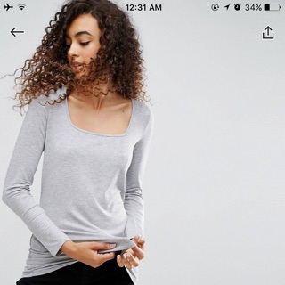 Áo dài tay cổ vuông ASOS new auth 100%