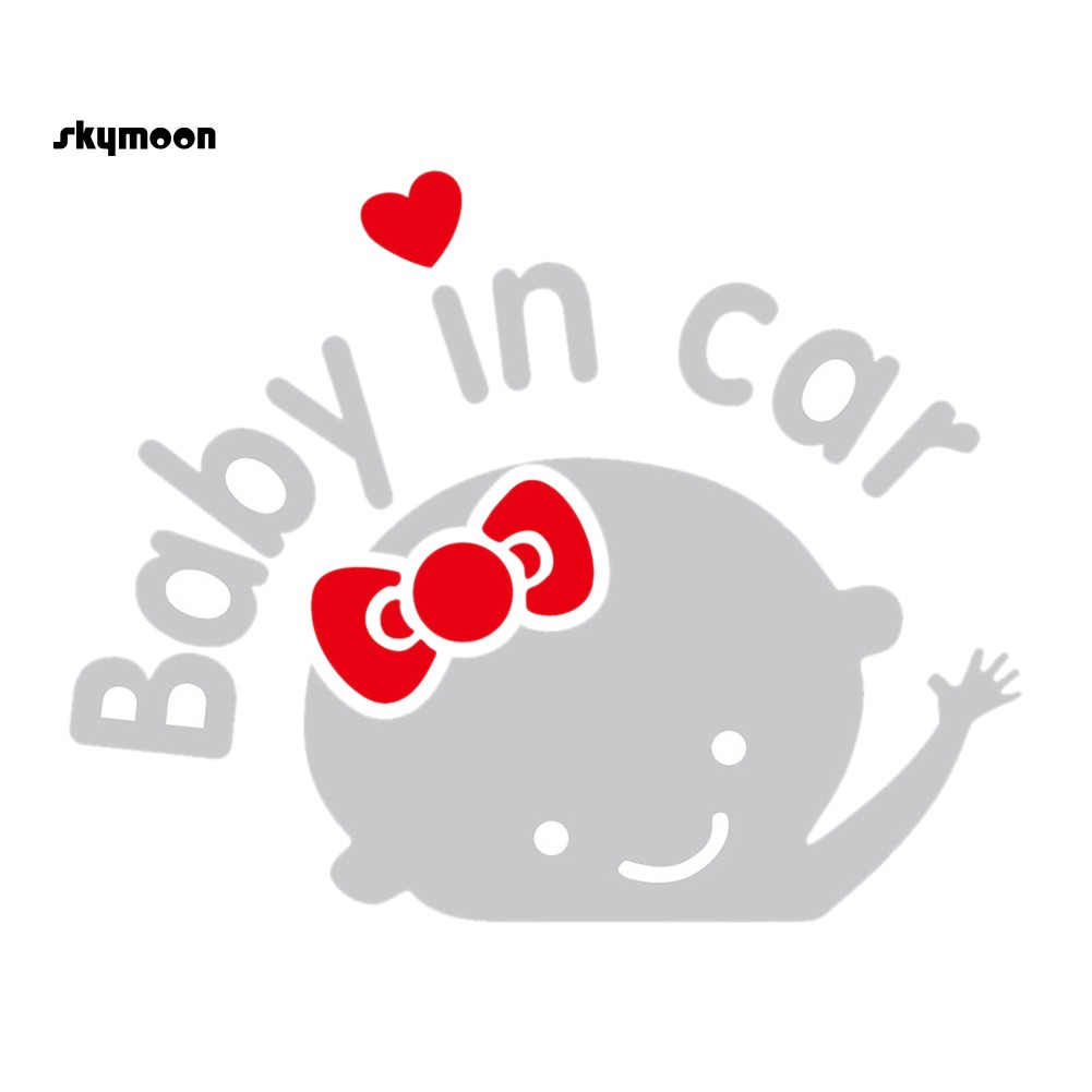 Sticker dán xe hơi kiểu phản quang in chữ Baby In Car dễ thương