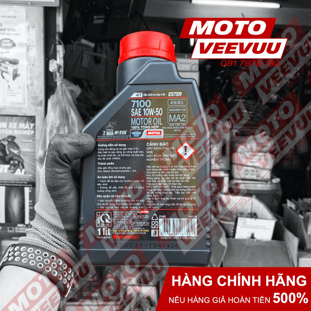 Dầu nhớt xe số Motul 7100 10W50 1 Lít