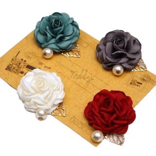 Cài áo hoa hồng lụa handmade RP012