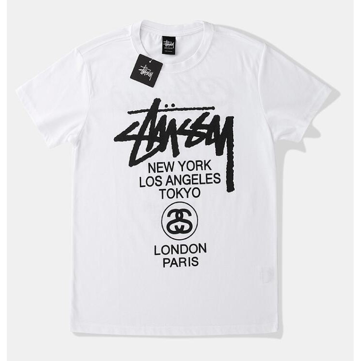 Áo Thun Cotton Tay Ngắn In Chữ Stussy Thời Trang Cho Nam Và Nữ