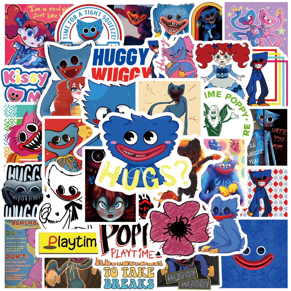 Bộ 50 miếng dán ZDQ hình Poppy Playtime dùng trang trí sổ tay / máy tính / điện thoại / hành lý