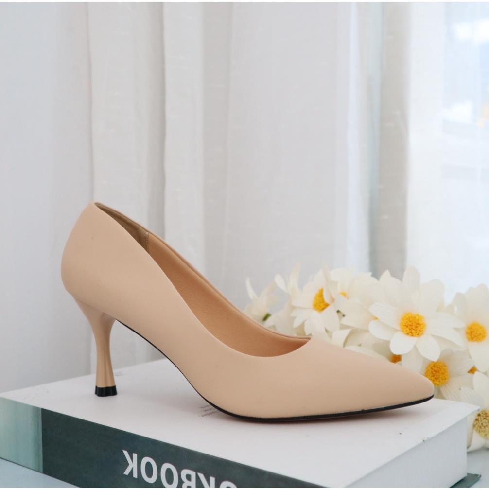 Giày cao gót nữ mũi nhọn basic Cillie gót nhọn cao 7p 5p 3p thiết kế đơn giản dễ mang đi làm công sở, đi dạo -sdg$
