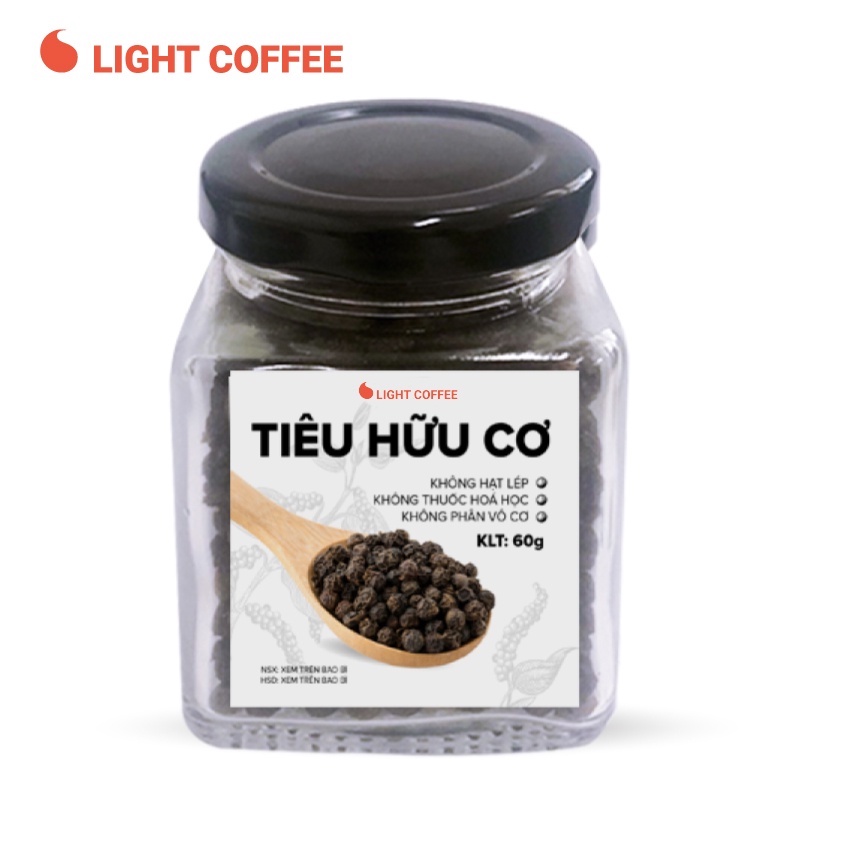 Tiêu hữu cơ từ nông trại Light Coffee, thơm, cay - Đóng gói 30g - 60g - 180g