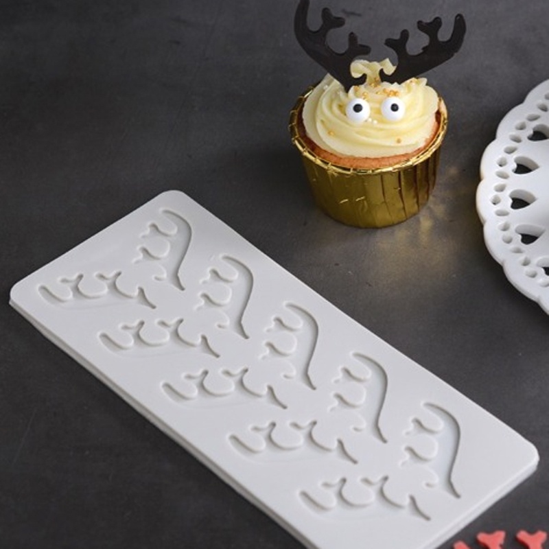 Khuôn Silicone Làm Bánh Hình Tuần Lộc Giáng Sinh Đáng Yêu