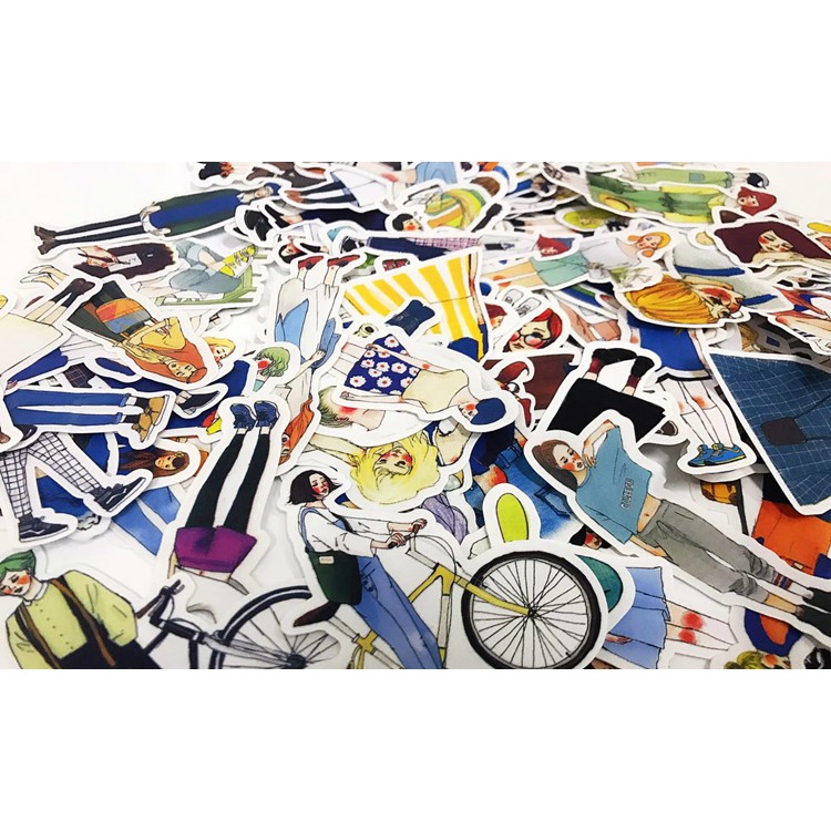 20 Sticker cô gái trang trí xinh xắn đáng yêu  - 20 cái/gói