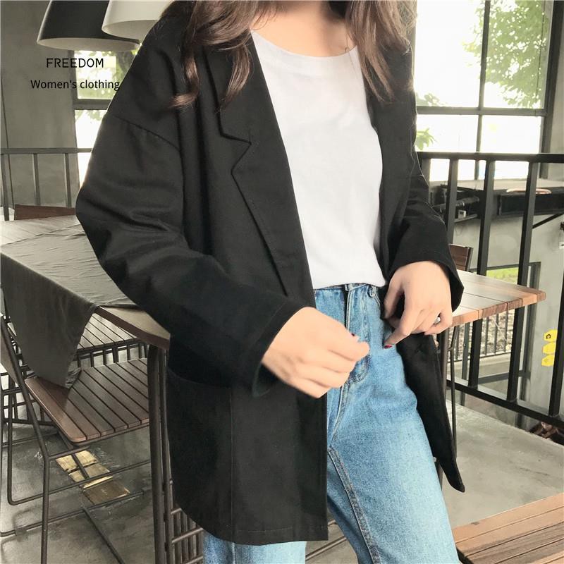 FREEDOM  Áo khoác rộng màu trơn thời trang | BigBuy360 - bigbuy360.vn