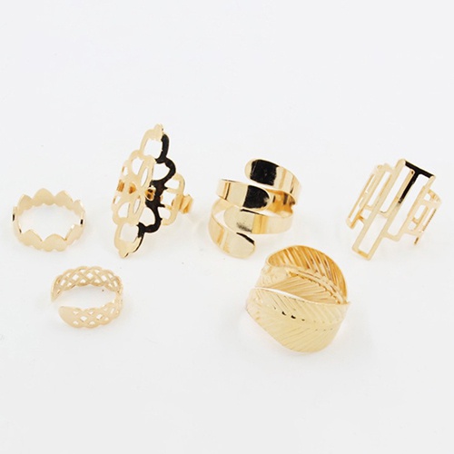 Set 6 nhẫn hợp kim nhiều kiểu dáng thời trang dành cho nữ
