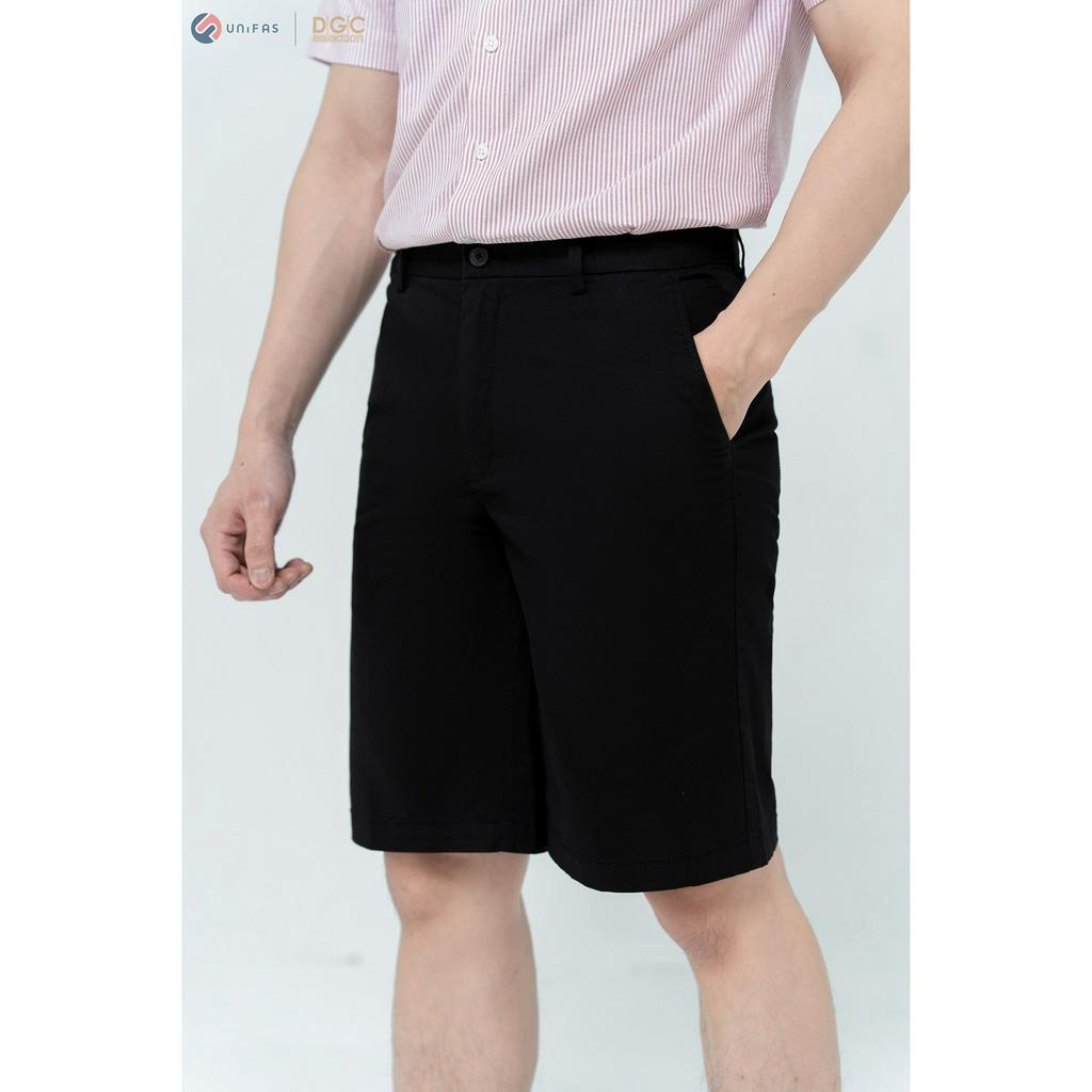 Quần sooc nam khaki DGC - SQSBC01M ngang gối chất liệu cotton, kiểu dáng basic, thoải mái, năng động