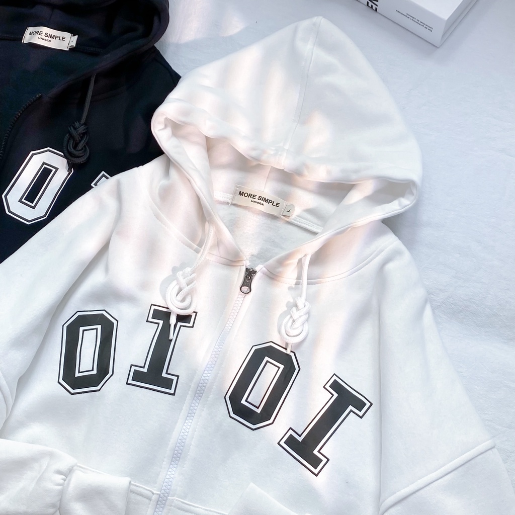 Áo Khoác Hoodie Croptop OI OI Tay Bồng Form Rộng Vải Nỉ Lót Bông Ulzzang - Tuni Store