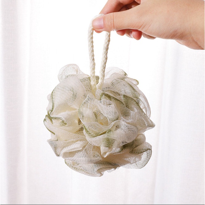 Bông tắm tròn tạo bọt tông màu vàng chanh cao cấp BAG U BONGTAM239