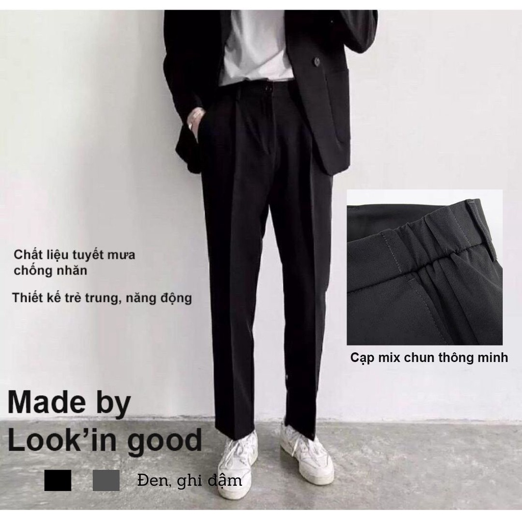 Quần Âu Nam Hàn Quốc ♦️ Quần Âu Cạp Cao Nam ♦️ Quần Âu Dáng Hàn Cạp Mix Chun Co Giãn Thoải Mái Ba Màu size 45-75kg