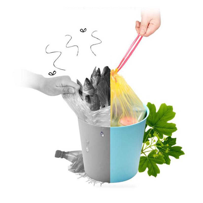 Cuộn túi rác sinh học có dây rút kích thước 45x 50cm 1332 SHOP siêu rẻ 88