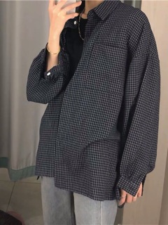 [Order] Sơ mi kẻ ô nhỏ ulzzang oversize