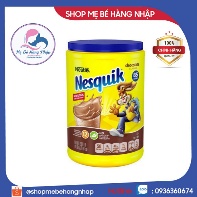 Bột Cacao Nestle Nesquik Chocolate Powder Mỹ 1,275kg