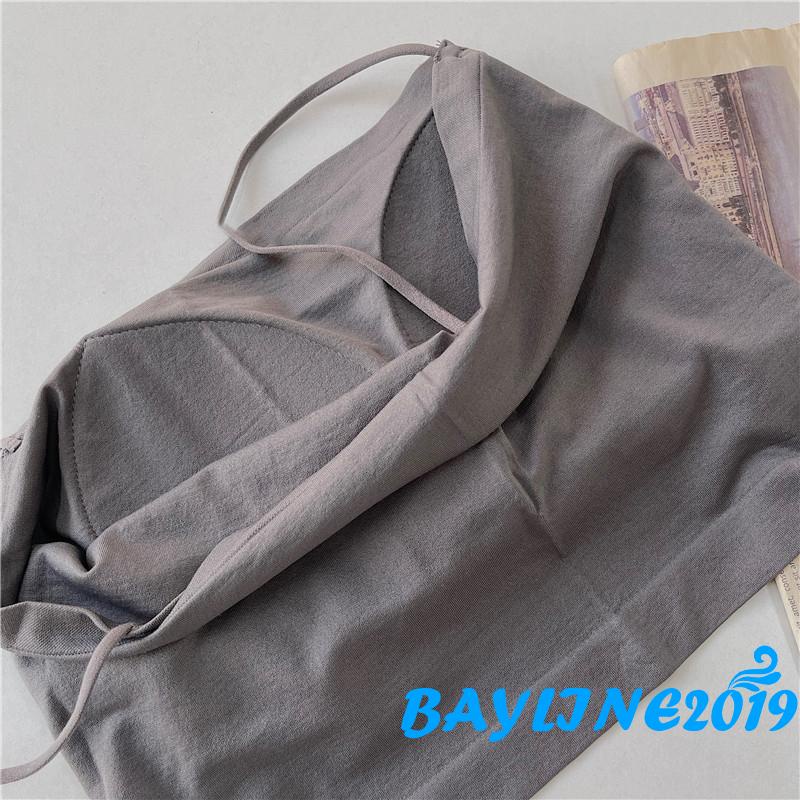 Áo Hai Dây Spaghetti Có Mút Đệm Ngực Màu Sắc Đơn Giản Cho Nữ