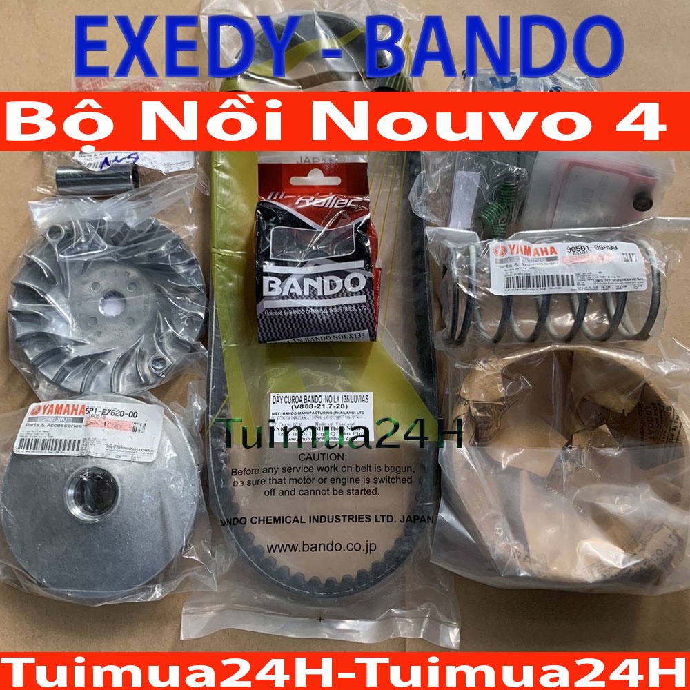 Full Bộ Nồi Trước và Nồi Sau, Dây Curoa, Bi Nồi Yamaha Nouvo LX, Nouvo 4