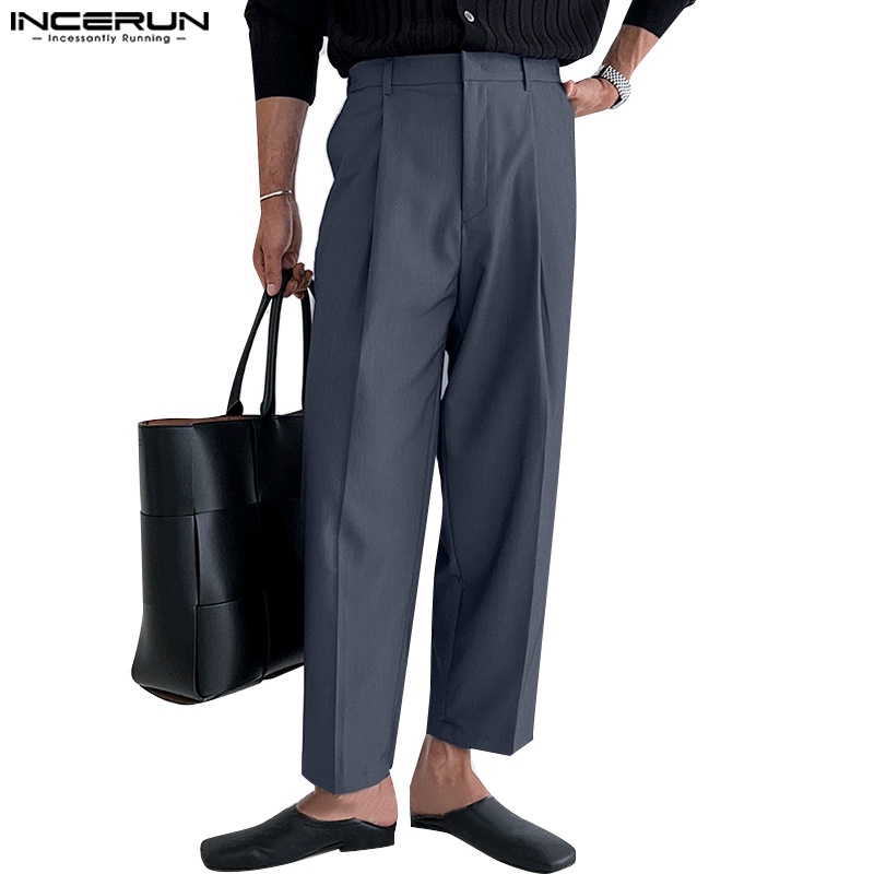Quần dài INCERUN ống đứng phong cách cơ bản cho nam