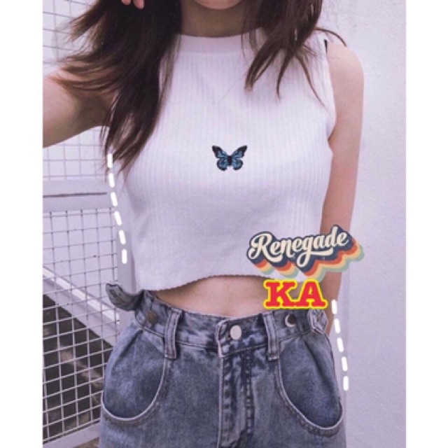 Áo croptop bo viền