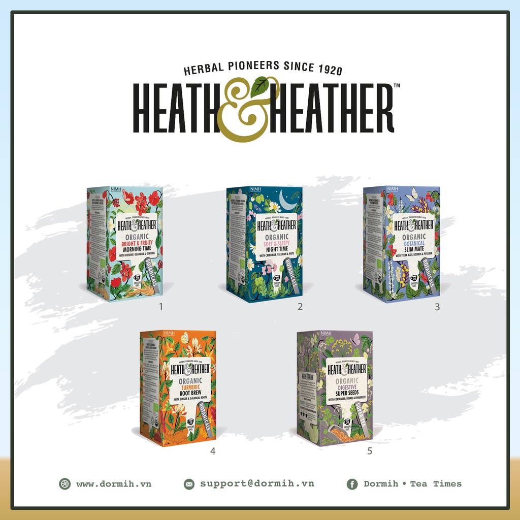 Heath&Heather Botanicals Range Organic Teas - BST Trà hữu cơ đa công dụng