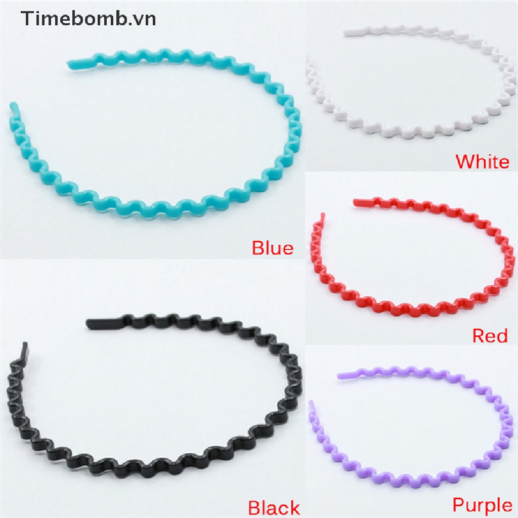 Set 1 / 5 Băng Đô Cài Tóc Gợn Sóng Nhiều Màu Thời Trang Thể Thao