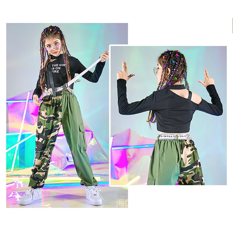 Bộ Trang Phục Nhảy Hiphop Thời Trang Thu Đông Dành Cho Bé Gái 3.27