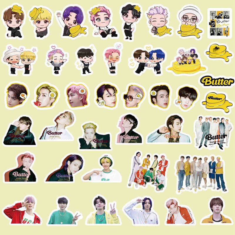 Bộ 76 Miếng Dán In Hình Nhóm Nhạc Bts Kỷ Niệm 8 Năm
