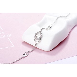 Vòng Lắc Tay Bạc S925 Italy Nữ Hình Đơn Giản Đôi C Kiểu Hàn Quốc Thanh Tao L13