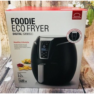 - nồi chiên không dầu lock&lock digital eco fryer 3.2l ejf361blk - bảo hành chính hãng