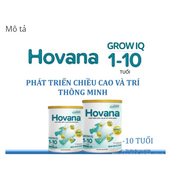 Sữa bột Hovana Grow IQ lon 900g