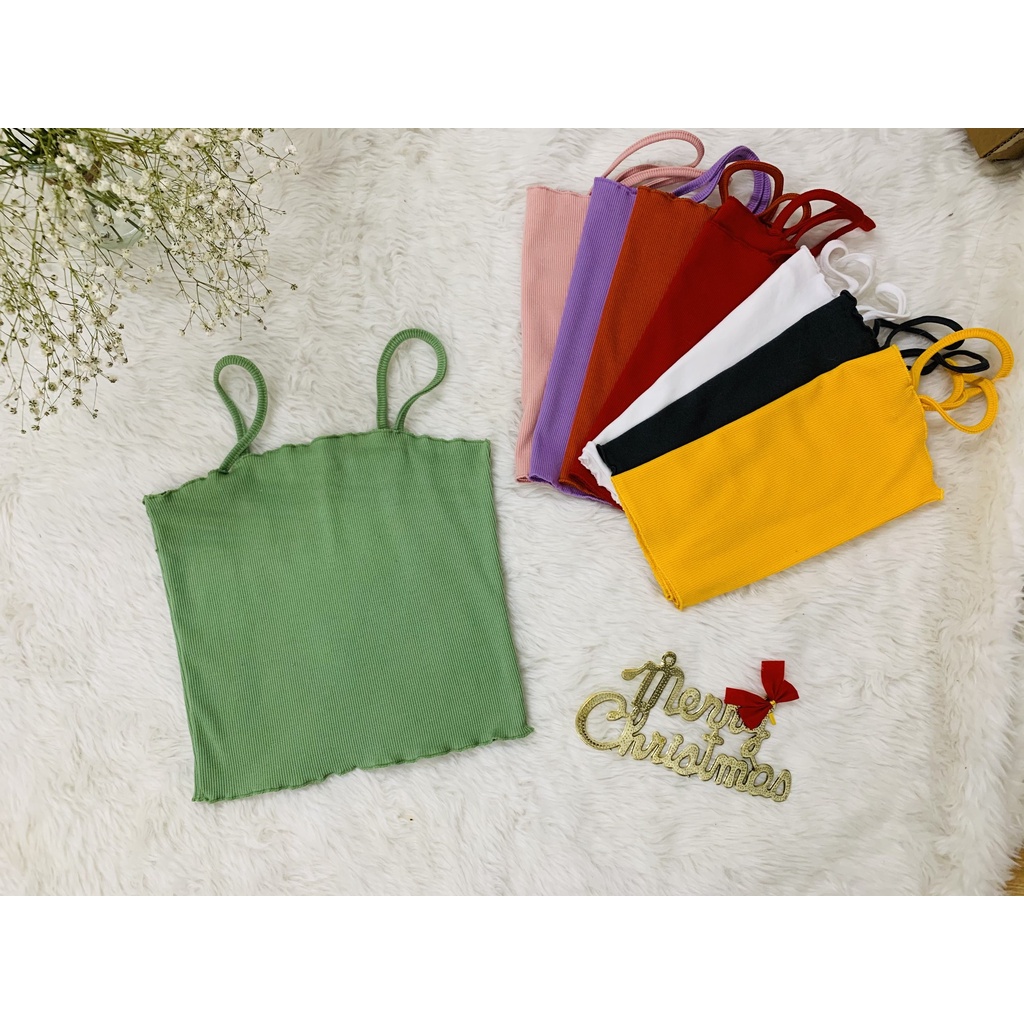 Áo dây cuốn biên 8 màu, áo 2 dây ( Có Ảnh Thật )
