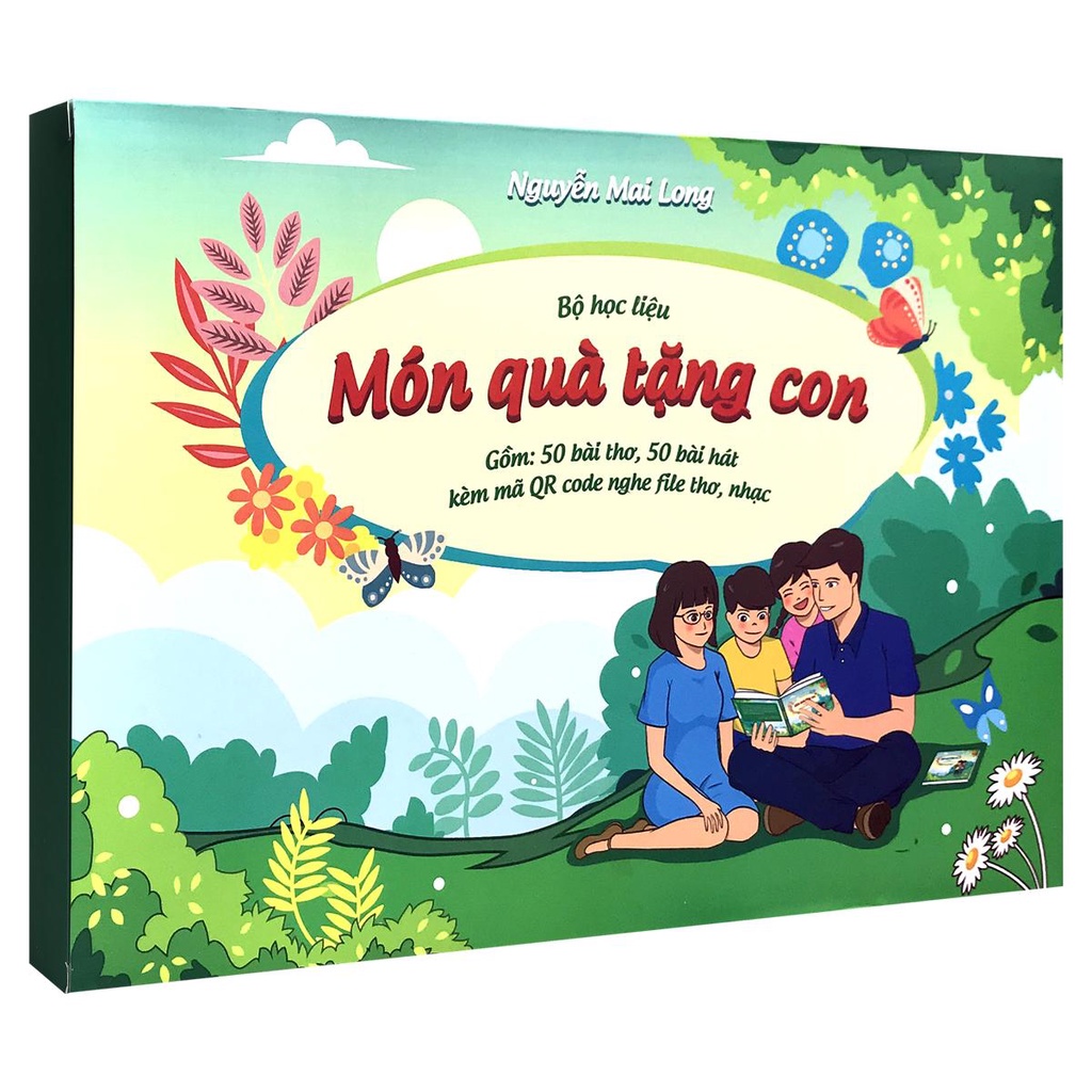 Sách - Món quà tặng con - 50 bài thơ+50 bài hát kèm QR code file nghe cho bé 2-8 tuổi - Nguyễn Mai Long (Quà cho con 2)ể