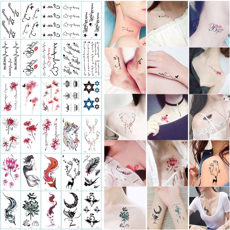 Hình Xăm pilu miếng dán xăm tatoo mini tạm thời chống nước giữ được 10- 15 ngày cực độc, đẹp giao ngẫu nhiên