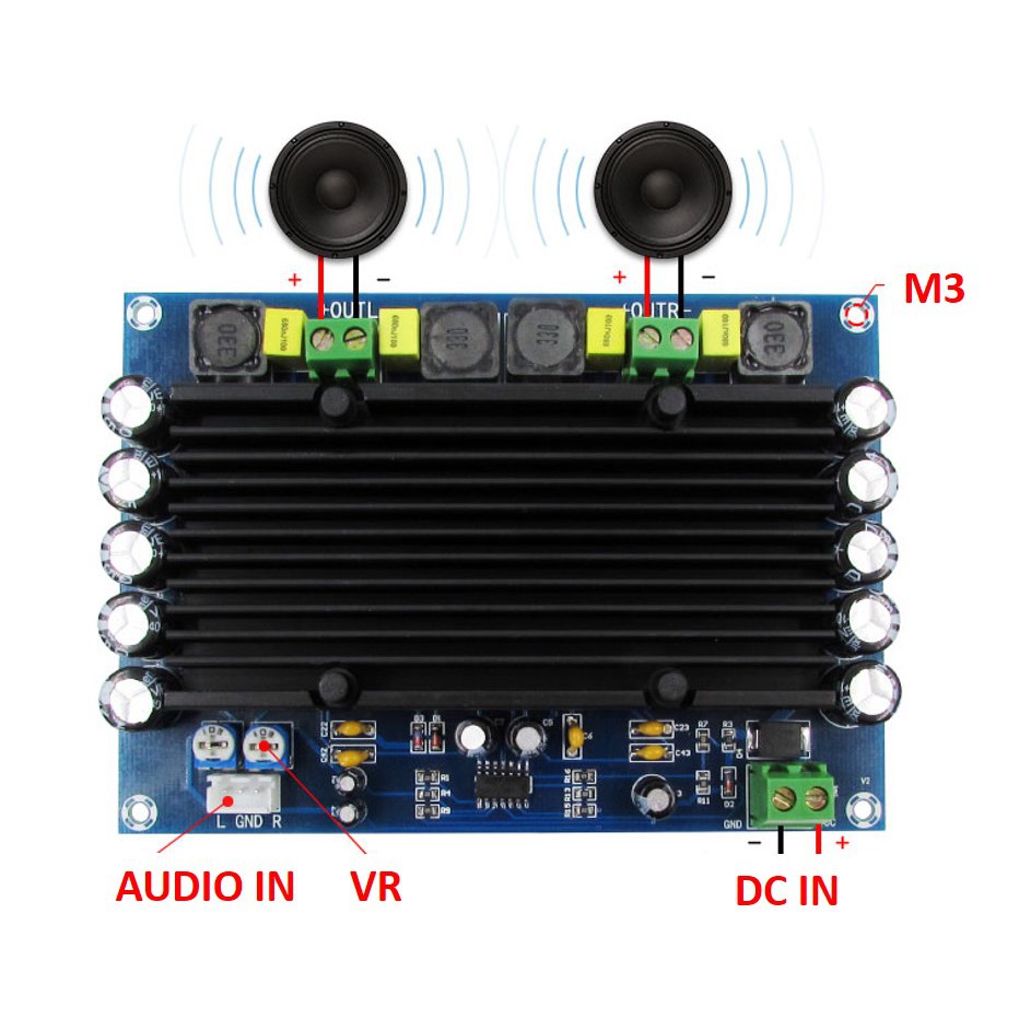 [Mã 55ELSALE1 giảm 7% đơn 300K] Denshitaro Mạch khuếch đại âm thanh 2 kênhx 150W dùng TPA3116D2 D00-076