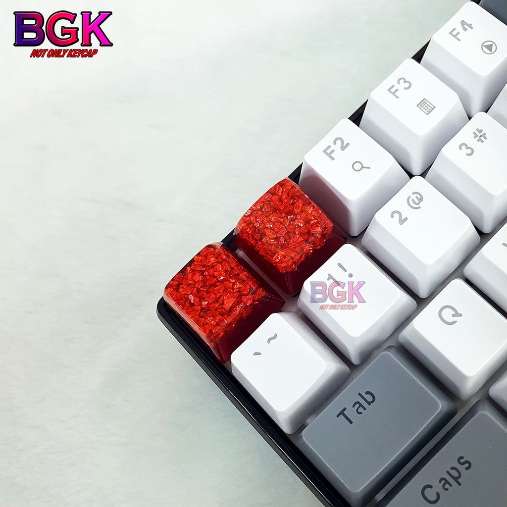 Keycap Lẻ Tinh Thể Đỏ RED Crystal Keycap SA profile ( keycap resin độc lạ )( Keycap Artisan )