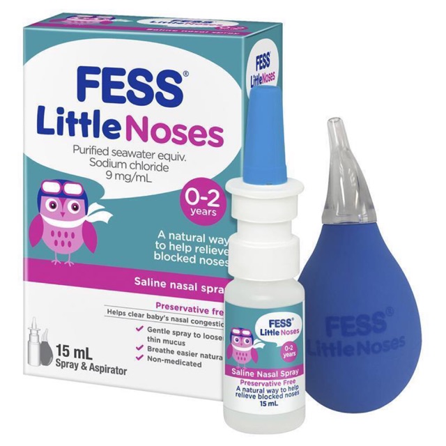 XỊT MŨI CHO NÉ FESS LITTLE NOSES ( KÈM BÓNG BÚT CHO BÉ) 15ml