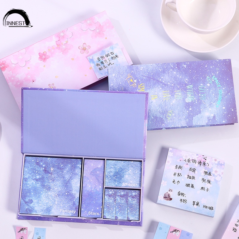 Set Giấy Ghi Chú 6 Trong Một Họa Tiết Bầu Trời Sao Tiện Dụng
