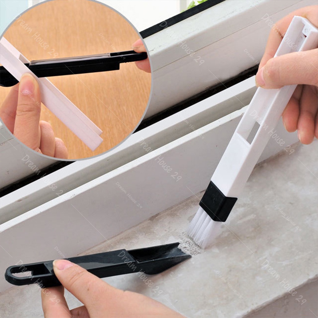 Chổi quét bàn phím máy tính, dọn dẹp khe cửa kèm hót rác kích thước 17cm x 2cm