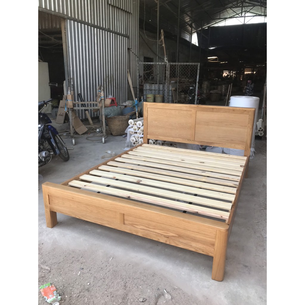 Giường ngủ gỗ Sồi Mỹ Montana R1m6xD2m