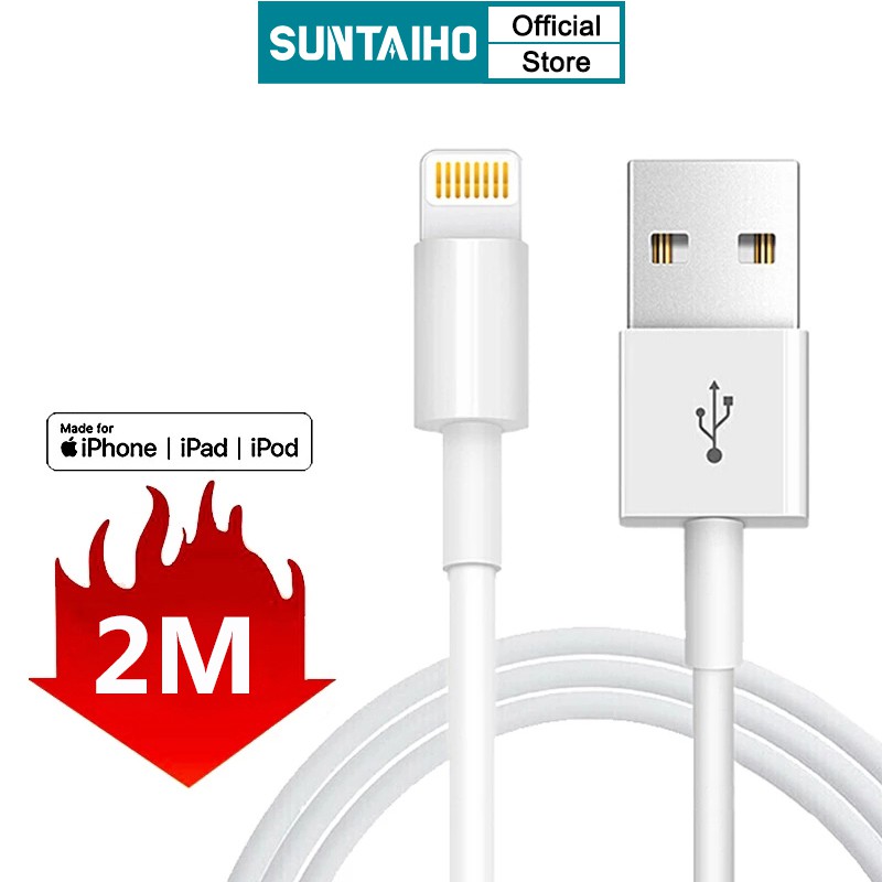 Cáp sạc nhanh Suntaiho từ cổng USB sang cổng lightning dài 2M cho iPhone 12 Pro Max 12 mini 11 Pro Max Xr Xs 6s 7 8