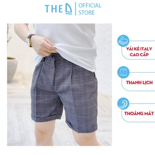 Quần short kaki the d dáng lửng kẻ sọc trẻ trung, chất vải mềm nhẹ thoáng mát qn 2108
