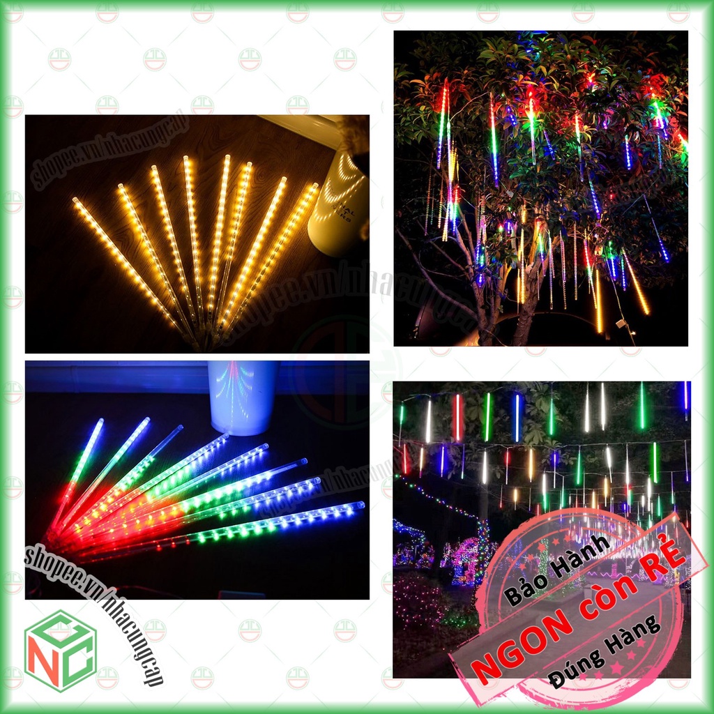 Bộ Đèn Led Sao Băng Đủ Màu 8 Ống 50 Cm Dùng Treo Cao - Chống Nước Để Ngoài Trời - NLM-8LSB5T