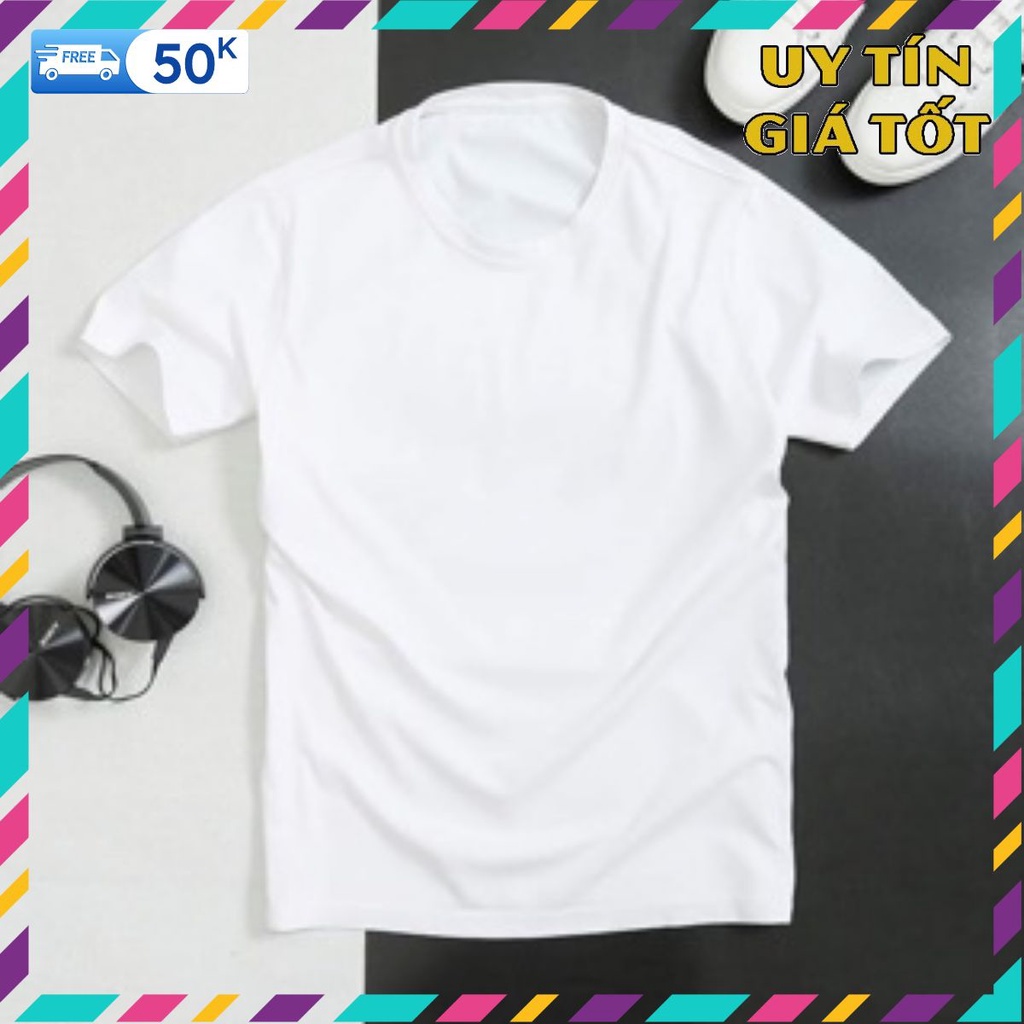 Áo phông trơn cổ tròn chất cotton 100%